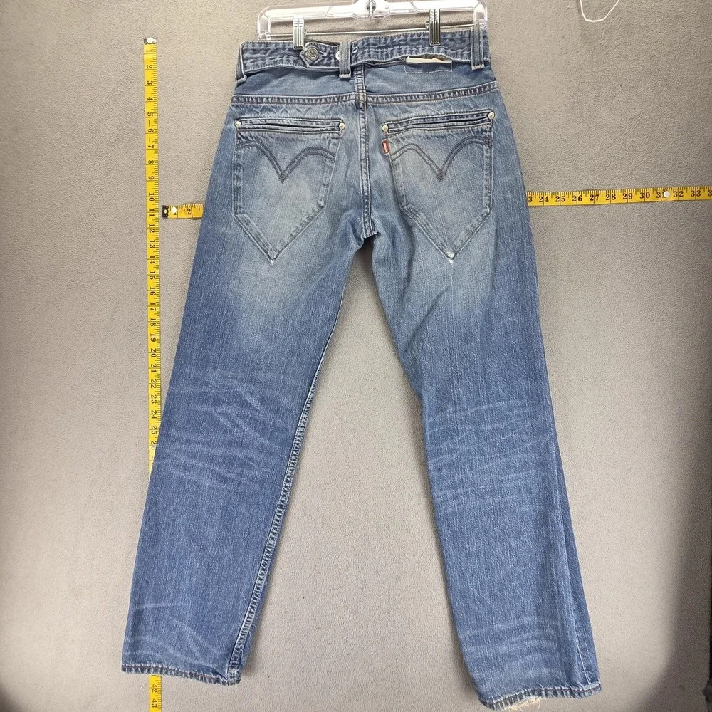 Vintage Levis Engineered Jeans Mens Blue Cinch Back 503 Loose Zip Fly Fits 28x30